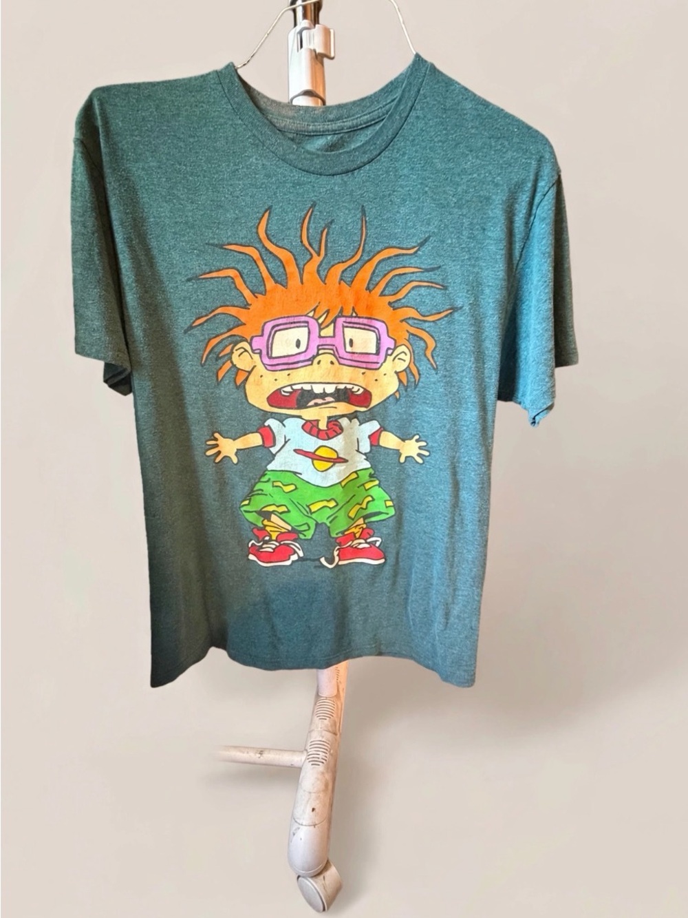 Nickelodeon Teal Heather Tee with Rugrats Chuckie Graphic